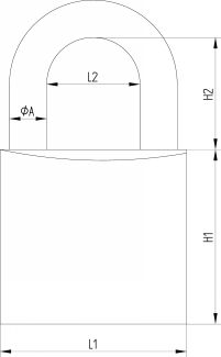 Chrome plated padlock stainless steel handle (Schema)