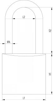 Cadenas laiton chromé anse longue inox (Schéma)