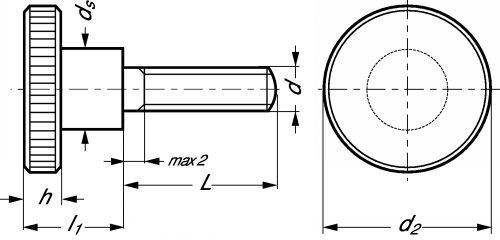 VIS MOLETEE EPAULEE - INOX A1 - DIN 464 - Schéma