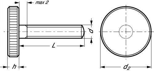 VIS MOLETEE PLATE - INOX A1 - DIN 653 - Schéma