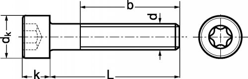 VIS A TETE CYLINDRIQUE SIX LOBES - Schéma