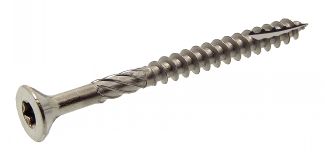 Six lobes courtersunk head decking screw - stainless steel aisi 410 aisi 410