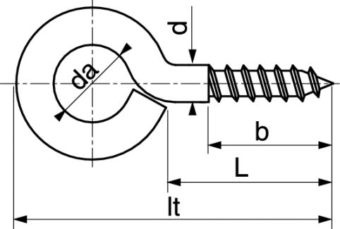 Screw-eyes - stainless steel a2 inox a2 (Schema)