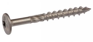 Six lobes flat head timber screw - stainless steel a2 inox a2