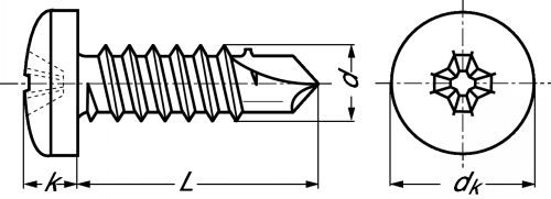 Vis autoperceuse tête cylindrique empreinte 