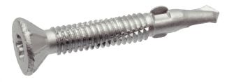 Six lobes countersunk head serrated self-drilling screw with winglets point 3 - steel and stainless steel a2 inox a2