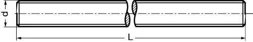 Bouts filetés -tirants - filets à longueur avec bouts chanfreinés inox a2 - din 976-b (Schéma)