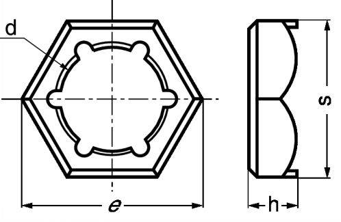 Ecrou pal autofreiné en tôle inox a2 - din 7967 (Diagrama)