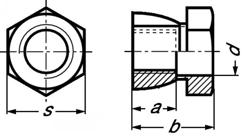 Self-breaking lock nut - stainless steel a2 inox a2 (Schema)