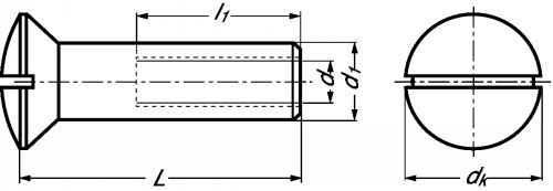 Ecrou relieur fraisé bombé fendu inox a2 (Diagrama)