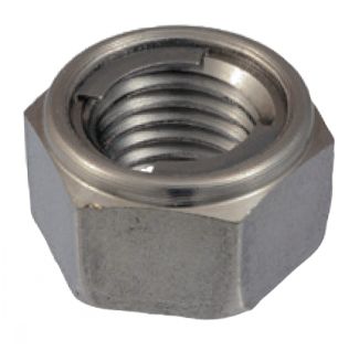 Prevailing torque type - hexagon nut with metal insert - stainless steel a2 inox a2