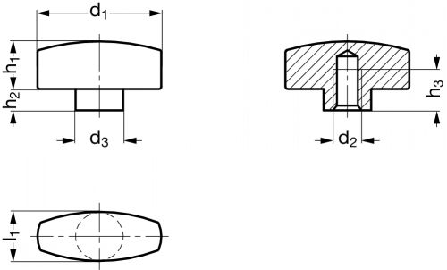 Wing nut - stainless steel a2 inox a2 (Schema)