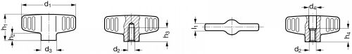 Wing nut - stainless steel a2 inox a2 (Schema)