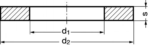 Rondelle plate moyenne m découpée inox a2 - nfe 25-514 (Schéma)