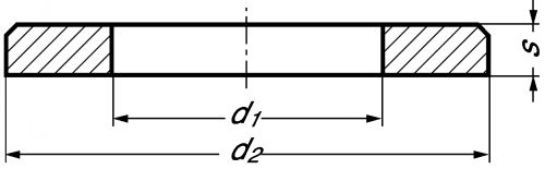 Rondelle plate moyenne m décolletée inox a1 - nfe 25-514 (Diagrama)