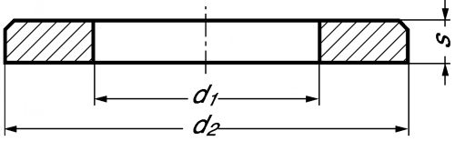 Machined flat washer - stainless steel a1 - din 125b - iso 7090 inox a2 - din 125b - iso 7090 (Schema)