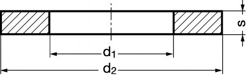 Rondelle plate découpée inox a2 - din 433 - iso 7092 (Diagrama)
