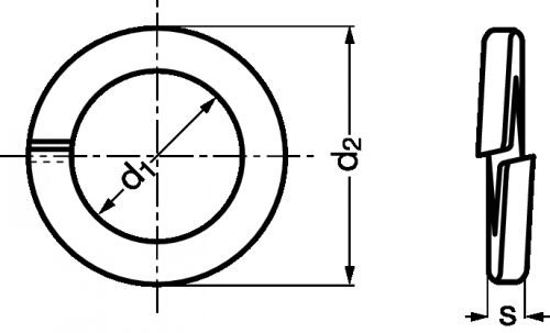 Spring lock washer wide section - stainless steel a1 - din 127 b inox a1 - din 127 b (Schema)