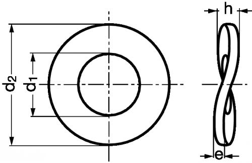 Rondelle élastique ondulée type b inox a1 - din 137 b (Schéma)