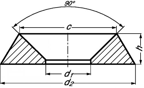 Rondelle cuvette décolletée inox a1 - nf e 27-619 (Schéma)