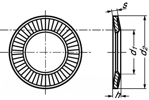 Rondelle contact striée étroite - z inox a2 - nf e 25-511 (Diagrama)