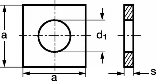 Plaquette carrée inox a2 - din 436 (Schéma)