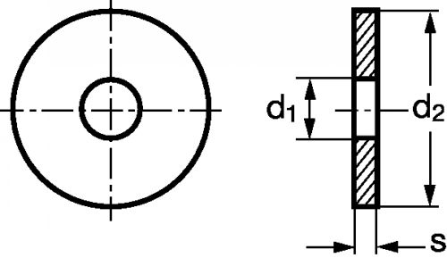 Rondelle pour construction bois forme r inox a2 - din 440 r (Schéma)