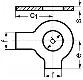 Frein d'écrou : équerre à ailerons inox a2 - nf e25-540 (Diagrama)