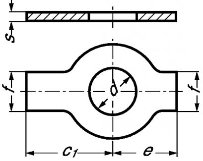 Frein d'écrou : droit à ailerons inox a2 - nf e25-540 (Diagrama)