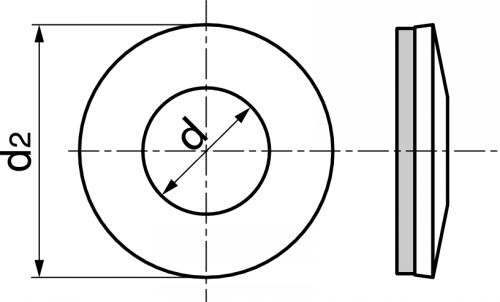 Washer with epdm gasket - stainless steel a2 inox a2 (Schema)