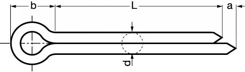 Goupille fendue inox a2 - din 94 - iso 1234 (Diagrama)