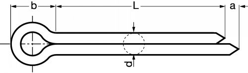 Goupille fendue inox a2 - din 94 - iso 1234 (Schéma)