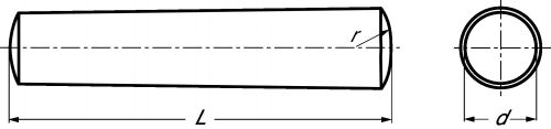 Grooved pin - stainless steel a1 - din 1 - iso 2339 inox a1 - din 1 - iso 2339 (Schema)