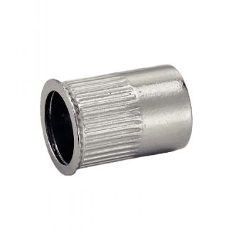 Ecrou à sertir cylindrique cranté tête fine affleurante inox a2