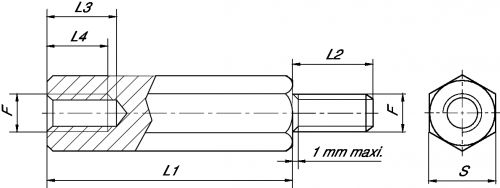 Crossbar - stainless steel a1 inox a1 (Schema)