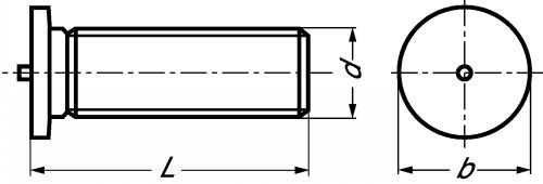 Goujon fileté à souder inox a2 - din 32501 (Schéma)