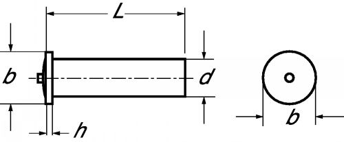 Goujon lisse à souder inox a2 - din 32501 (Diagrama)