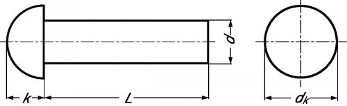 Rivet plein tête ronde inox a2 - din 660 (Diagrama)