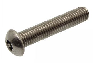 Vis à métaux tête bombée six pans creux inviolable avec téton central inox a2