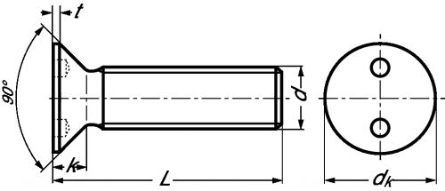 Metric thread flat head screw 