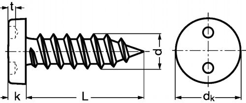 Self tapping security screw pan head 