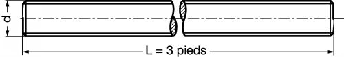 Tige filetée unc (longueur 3 pieds) inox a2 (Diagrama)