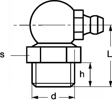 Hydraulic grease nipple: 90° - stainless steel (Schema)