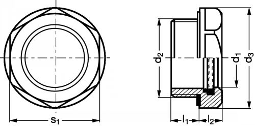 Indicateur de niveau d'huile - inox 303 (Schéma)