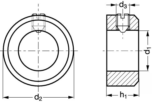 Positioning ring - stainless steel (Schema)
