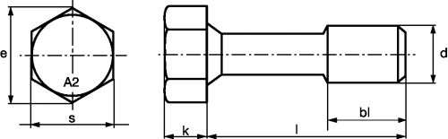 Vis a tete hexagonale imperdable avec rondelle - inox a2 (Diagrama)