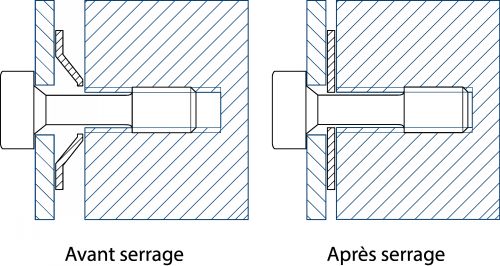 Hexagon socket head cap captive screw with washer - stainless steel (Schema #2)