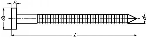 Pointe annelée tête plate - inox a2 (Diagrama)