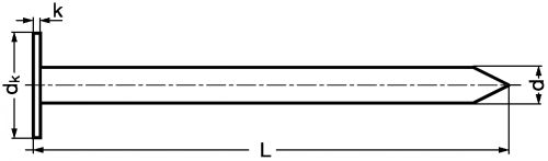 Pointe lisse tête plate - inox a2 (Diagrama)