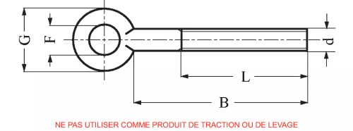 Vis à oeil pour tendeur - inox a2 (Diagrama)